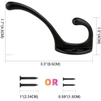 L&h-cfcahl - Retro-Haken, Garderobenleiste, Wandmontage, Vintage-Metall-Türhaken für Badezimmer, Küche, Schlafzimmer, Eingang, Schwarz, 10 Stück von L&H-CFCAHL