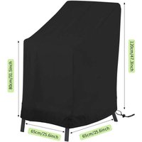 L&h-cfcahl - Stapelbare Gartenstuhl-Abdeckung 65x65x120/80cm 210D Oxford-Gewebe Möbelschutzhülle Wasserdichte Stühle Winddicht Anti-UV für von L&H-CFCAHL