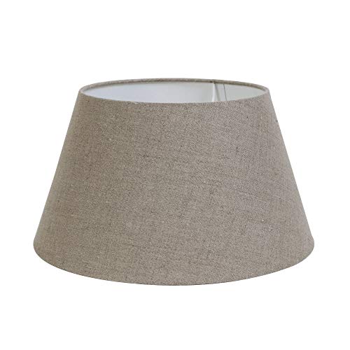 Lampenschirm Dark Linen von Light & Living - 45 x 35, Höhe 25cm, für E27-Fassung - Blickdichtes Grau mit weißer Innenverkleidung - Runder Lampenschirm für Tisch- und Stehlampen von Light & Living