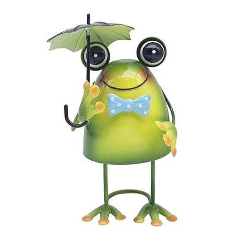 L & P Home & Gifts Ornamente, Metall, Frosch mit Regenschirm, Einheitsgröße von L & P Home & Gifts