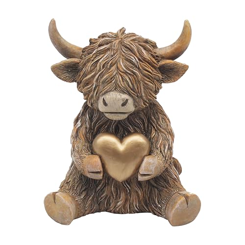 Lesser & Pavey Happy Highland Cow Highland Cow Herz aus Gold Dekofiguren und Ornamente für Wohnzimmer und Büro, Deko-Accessoires, Statuen für drinnen und draußen, schöne Geschenke für Damen und Herren Lesser & Pavey Happy Highland Cow Highland Cow Herz aus Gold Dekofiguren und Ornamente für Wohnzimmer und Büro, Deko-Accessoires, Statuen für drinnen und draußen, schöne Geschenke für Damen und Herren von L & P Home & Gifts