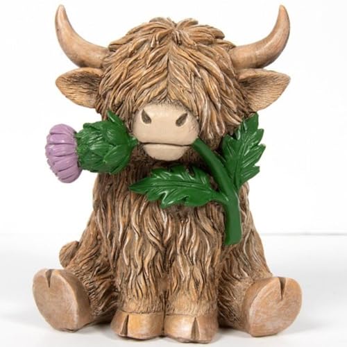Lesser & Pavey Happy Highland Cow Highland Cow mit Distel Figuren & Ornamente für Zuhause und Büro, dekorative Wohnaccessoires, Statuen für drinnen und draußen, schöne Geschenke für Damen und Herren Lesser & Pavey Happy Highland Cow Highland Cow mit Distel Figuren & Ornamente für Zuhause und Büro, dekorative Wohnaccessoires, Statuen für drinnen und draußen, schöne Geschenke für Damen und Herren von L & P Home & Gifts
