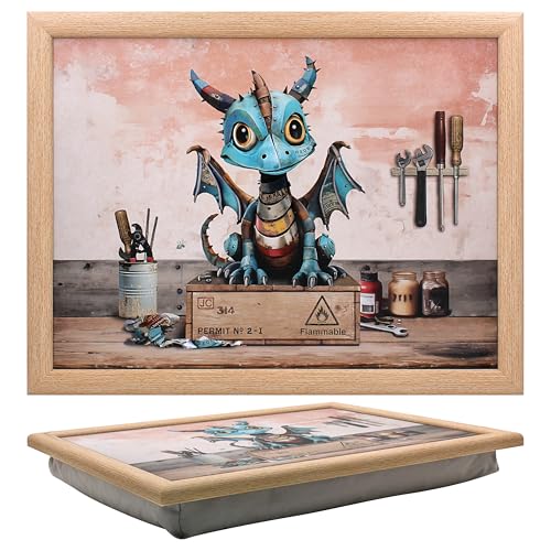 Lesser & Pavey Knietablett mit Sitzsack zum Servieren von Gerichten, schöne Knietabletts zum Essen auf dem Schoß zum Abendessen oder zum Atmen, neu gestaltete Lebensmitteltabletts für den Schoß von L & P Home & Gifts