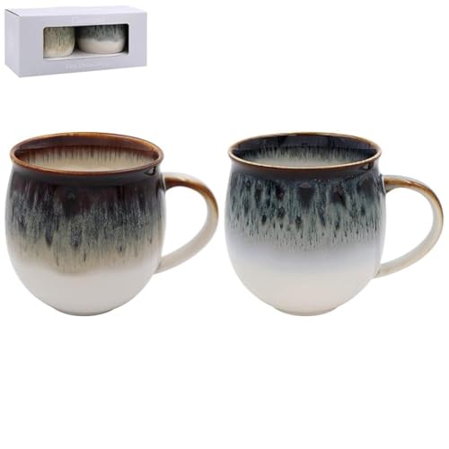 Lesser & Pavey Reactive Glaze S2 Tassen 2ASST | Keramik-Kaffeetassen-Set für Zuhause oder die Arbeit | entworfen von Elements | Schöne Tassen für Tee, Kaffee und heiße Getränke Lesser & Pavey Reactive Glaze S2 Tassen 2ASST | Keramik-Kaffeetassen-Set für Zuhause oder die Arbeit | entworfen von Elements | Schöne Tassen für Tee, Kaffee und heiße Getränke von L & P Home & Gifts
