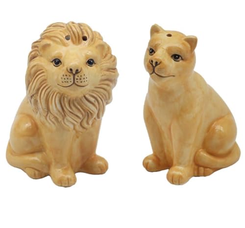 Lesser & Pavey Salz- und Pfefferstreuer-Set Löwe & Löwin für alle Arten von Küche | Salz- und Pfefferstreuer-Set aus Keramik | Schöne Salz- und Pfefferstreuer | Salzstreuer & Pfefferstreuer geeignet von L & P Home & Gifts
