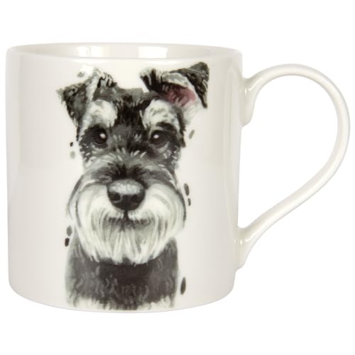 Lesser & Pavey Schnauzer Tasse Robert James Hull, Tee- und Kaffeetassen für heiße Getränke, feines Porzellan, bedruckte Tassen für Küche und Zuhause, wiederverwendbare Keramikbecher für jeden Anlass von L & P Home & Gifts
