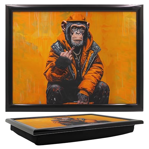 Lesser & Pavey Urban Art Schimpansen-Knietablett zum Servieren und Frühstück, bequemes Knietablett mit Sitzsack-Kissen für Zuhause und den täglichen Gebrauch, langlebige Knietabletts zum Essen auf dem Lesser & Pavey Urban Art Schimpansen-Knietablett zum Servieren und Frühstück, bequemes Knietablett mit Sitzsack-Kissen für Zuhause und den täglichen Gebrauch, langlebige Knietabletts zum Essen auf dem von L & P Home & Gifts
