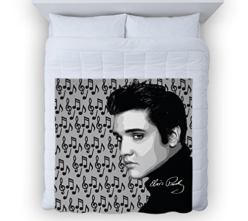L&S PRINTS Elvis-Gesichts-Design, weiche Fleece-Decke, Überwurf über Sofa/Bett von L&S PRINTS