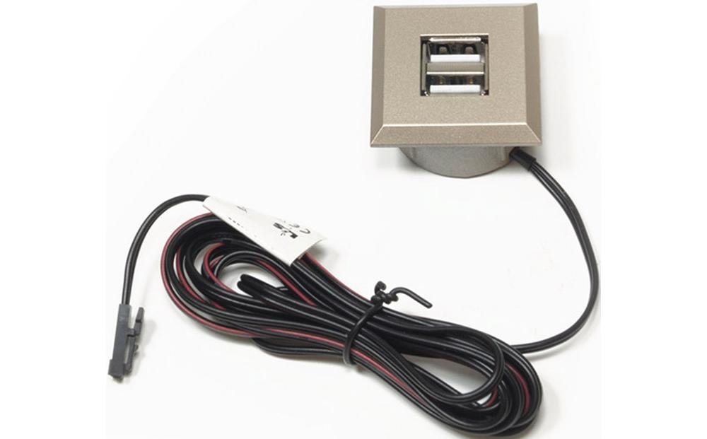 L&S Möbelbeschlag USB Doppelsteckdose 12 V 5 V 1x2,1 A ≥ 10,5 W von L&S