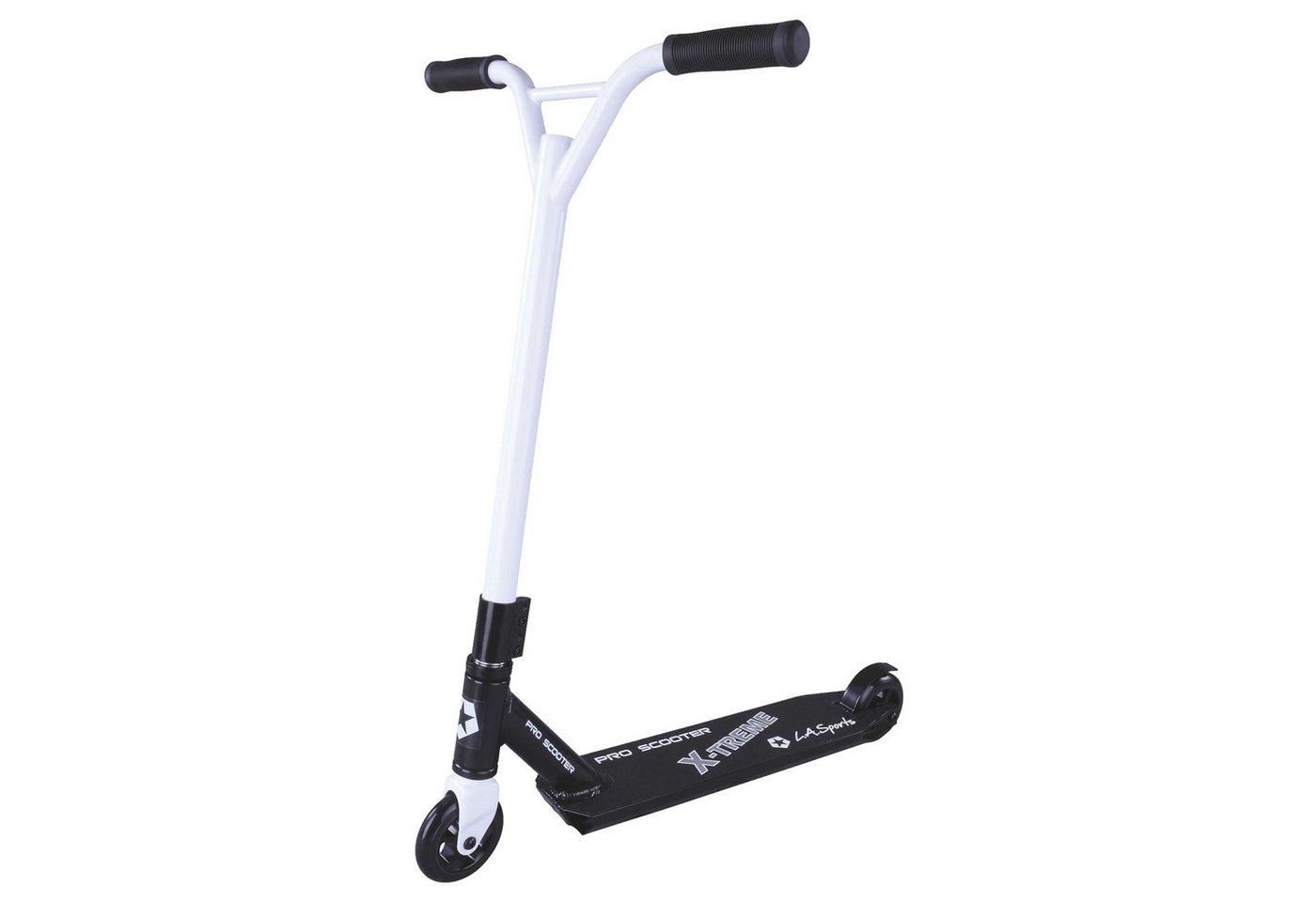 L.A. Sports Stuntscooter Xtreme Freestyle Alu Stunt-Scooter 360° ABEC9 100mm HR 85A PU Rollen, 100mm HR 85A PU Rollen - unixex Design Stunt-Roller schwarz - weiss L.A. Sports Stuntscooter Xtreme Freestyle Alu Stunt-Scooter 360° ABEC9 100mm HR 85A PU Rollen, 100mm HR 85A PU Rollen - unixex Design Stunt-Roller schwarz - weiss von L.A. Sports