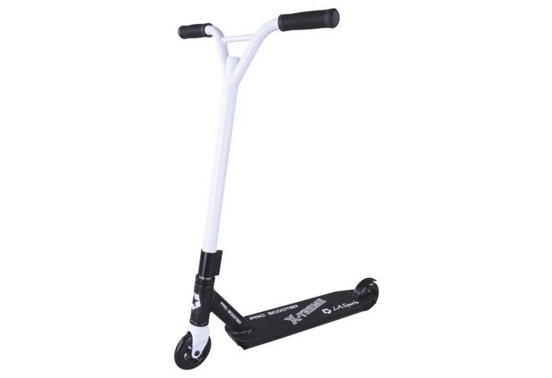 L.A. Sports Stuntscooter Xtreme Freestyle Alu Stunt-Scooter 360° ABEC9 100mm HR 85A PU Rollen, 100mm HR 85A PU Rollen - unixex Design Stunt-Roller schwarz - weiss von L.A. Sports