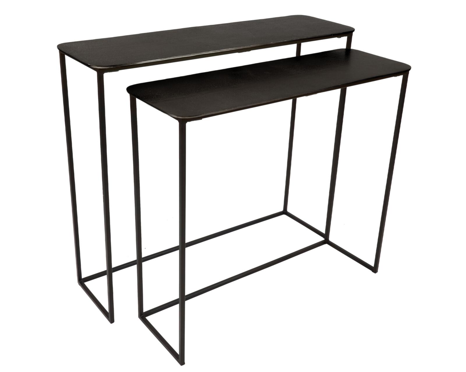 L.C. Wholesaler Konsole 80x26x70cm  in Metall/Alu schwarz matt von L.C. Wholesaler