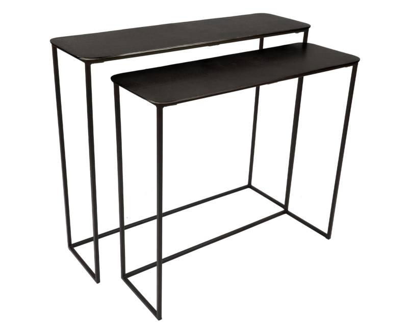 L.C. Wholesaler Konsole 80x26x70cm  in Metall/Alu schwarz matt von L.C. Wholesaler