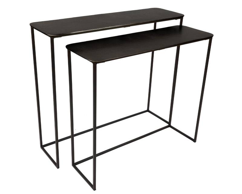 L.C. Wholesaler Konsole 90x26x76cm  ca. 90 x 76 x 26 cm in Metall/Alu schwarz matt von L.C. Wholesaler