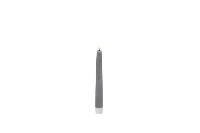 L.C. Wholesaler LED-Dinnerkerze 2er-Set BASIC ca. Ø 2,2, H 17,5cm in grey smooth, 2.2x17.5cm von L.C. Wholesaler