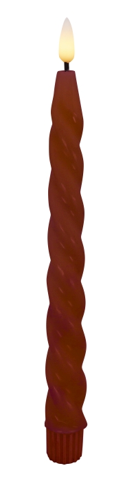 L.C. Wholesaler LED-Dinnerkerze 2er-Set WINTER ca. Ø 2,2, H 17,5cm in red smooth, 2.2x17.5cm von L.C. Wholesaler