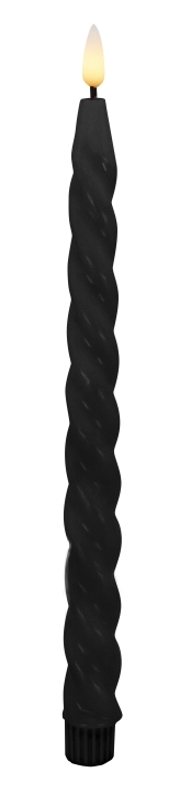 L.C. Wholesaler LED-Dinnerkerze 2er-Set WINTER ca. Ø 2,2, H 26,5cm in black smooth 2.2x26.5cm von L.C. Wholesaler