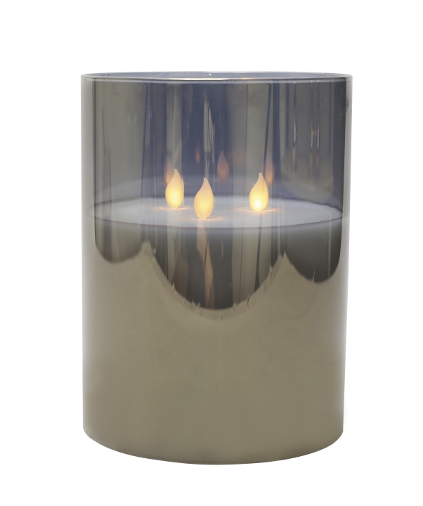 L.C. Wholesaler LED-Kerzenglas FESTIVAL ca. Ø 15, H 20cm in grey, 15x15x20cm, Wackelflamme L.C. Wholesaler LED-Kerzenglas FESTIVAL ca. Ø 15, H 20cm in grey, 15x15x20cm, Wackelflamme von L.C. Wholesaler
