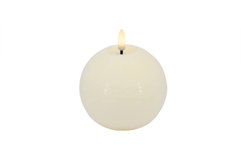 L.C. Wholesaler LED-Kugelkerze BASIC ca. Ø 10, H 8,5cm in cream rustic, 10x8.5cm von L.C. Wholesaler