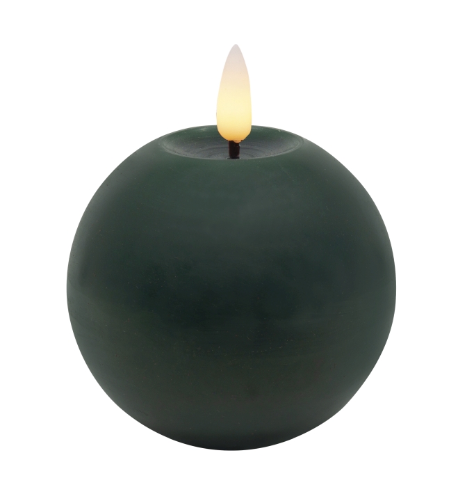 L.C. Wholesaler LED-Kugelkerze WINTER ca. Ø 8, H 7cm in green smooth, 8x7cm von L.C. Wholesaler