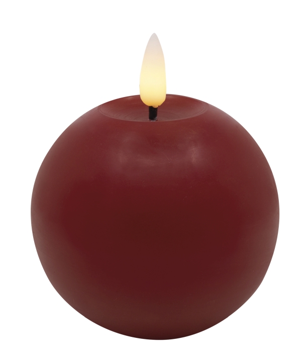 L.C. Wholesaler LED-Kugelkerze WINTER ca. Ø 8, H 7cm in red smooth, 8x7cm von L.C. Wholesaler