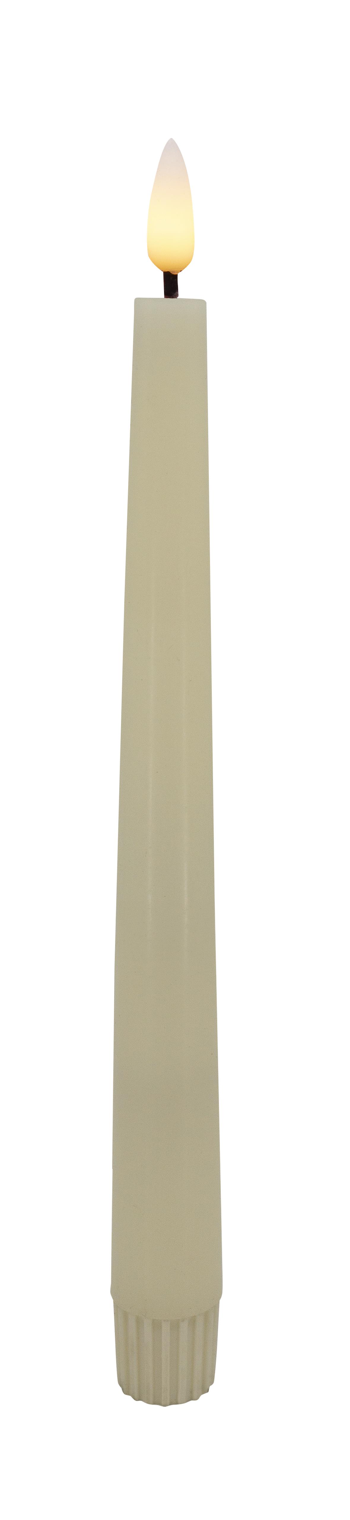 L.C. Wholesaler LED Stabkerze Echtwachs LED STABKERZE in Höhe: ca. 17.5cm winter creme von L.C. Wholesaler