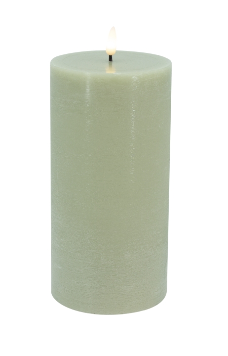 L.C. Wholesaler LED-Stumpenkerze BASIC ca. Ø 10, H 20cm in green rustic, 10x20cm von L.C. Wholesaler