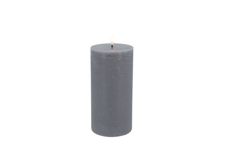 L.C. Wholesaler LED-Stumpenkerze BASIC ca. Ø 10, H 20cm in grey rustic, 10x20cm von L.C. Wholesaler