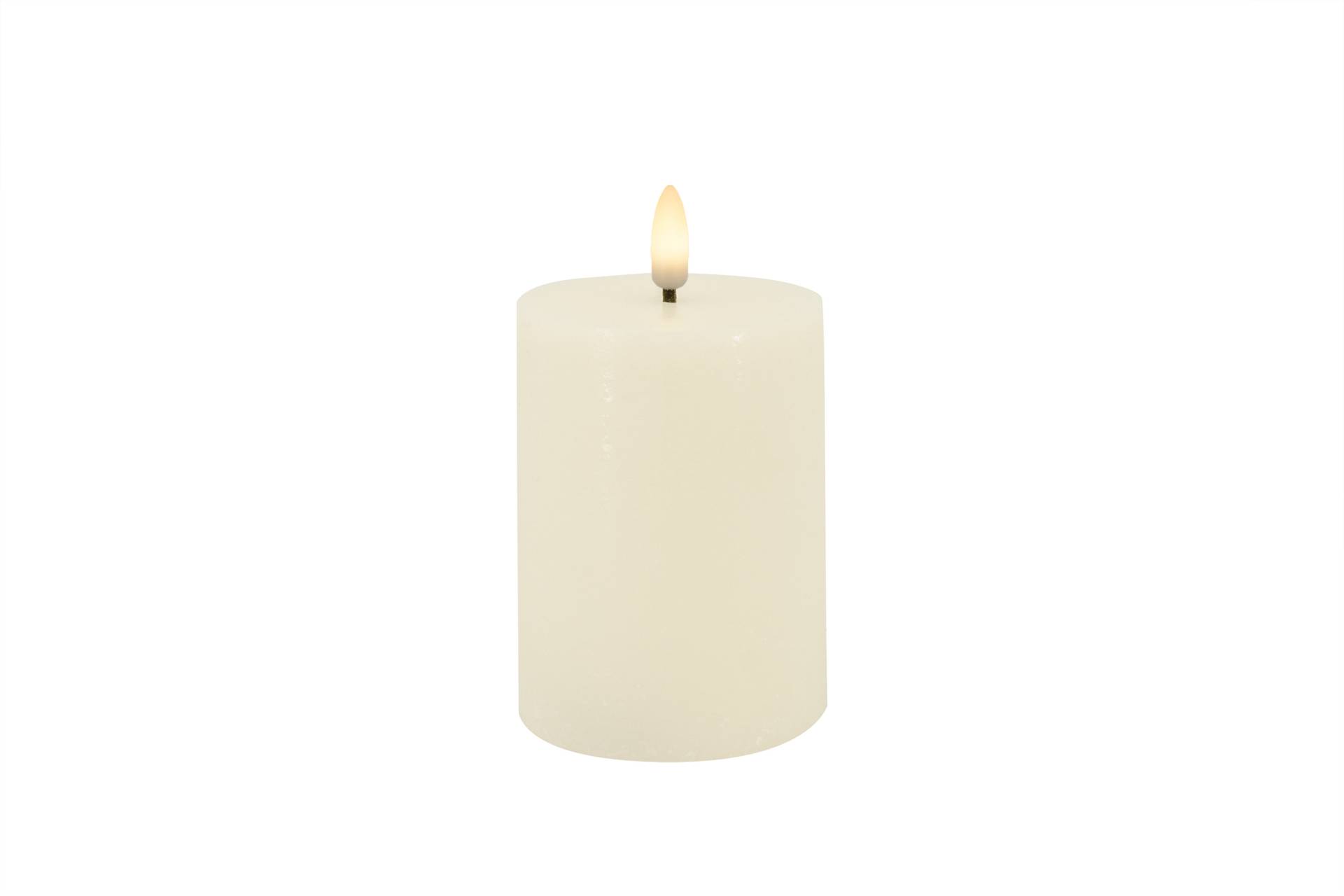 L.C. Wholesaler LED-Stumpenkerze BASIC ca. Ø 7,5, H 10cm in cream rustic, 7.5x10cm von L.C. Wholesaler