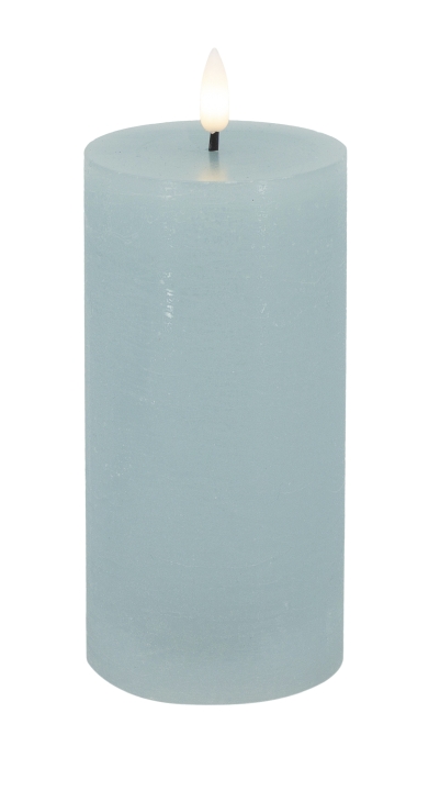 L.C. Wholesaler LED-Stumpenkerze SUMMER ca. Ø 7,5, H 15cm in summer blue rustic von L.C. Wholesaler