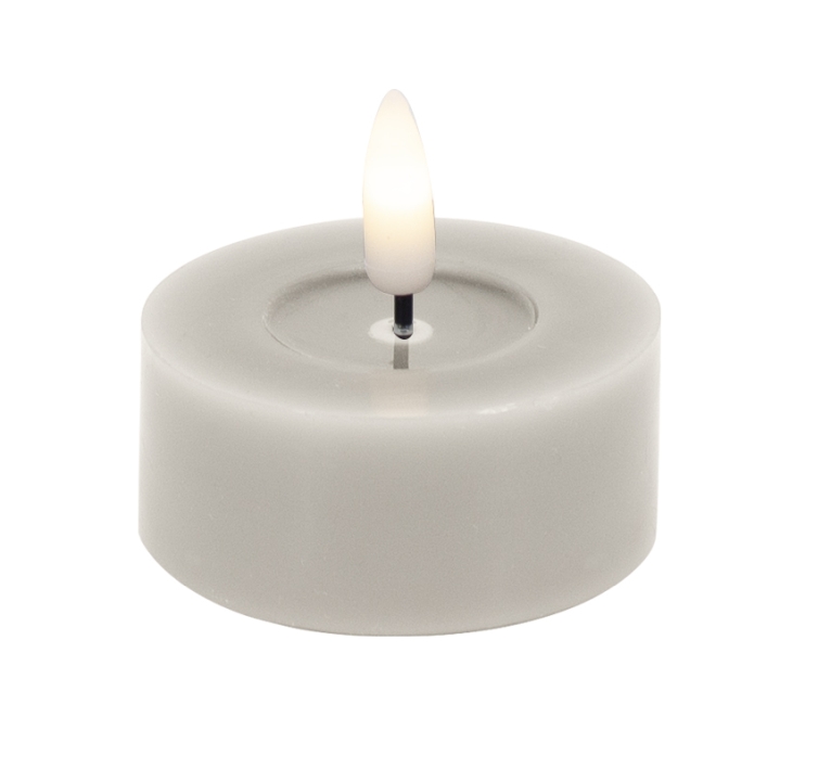 L.C. Wholesaler LED-Teelicht 2er-Set BASIC ca. Ø 4,5, H 2,5cm in sand smooth, 4.5x2.5cm von L.C. Wholesaler