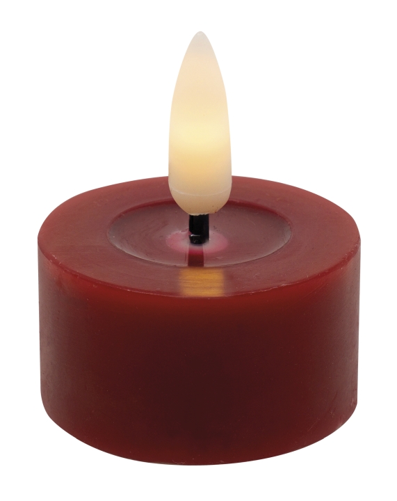 L.C. Wholesaler LED-Teelicht 2er-Set WINTER ca. Ø 4,5, H 2,5cm in red smooth, ca. 4.5x2.5cm von L.C. Wholesaler
