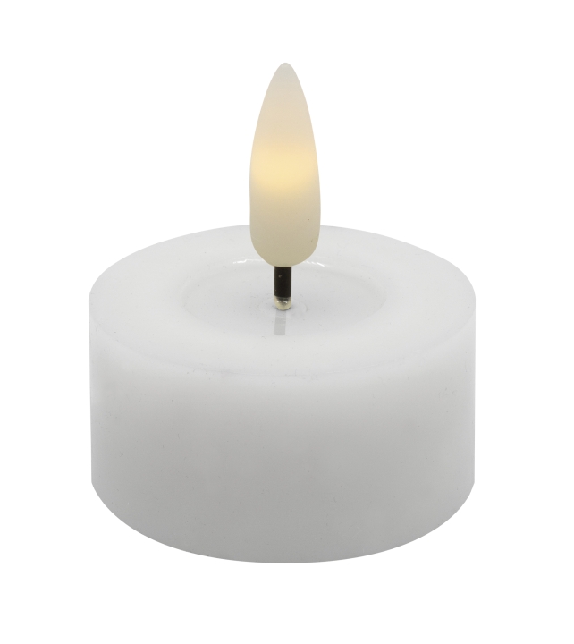 L.C. Wholesaler LED-Teelicht 2er-Set WINTER ca. Ø 4,5, H 2,5cm in white smooth, 4.5x2.5cm von L.C. Wholesaler