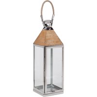 L.C. Wholesaler Laterne mit Seilgriff Höhe: 70 cm, Holz / Stahlgestell von L.C. Wholesaler