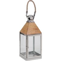 L.C. Wholesaler Laterne mit Seilgriff Höhe: 55 cm, Holz / Stahlgestell von L.C. Wholesaler