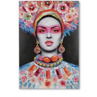 L.C. Wholesaler Ölbild Blumengeschmückte Dame, 120 x 80 cm Öl auf Leinwand von L.C. Wholesaler