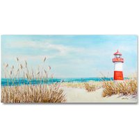 L.C. Wholesaler Ölbild Leuchtturm am Strand, 70 x 140 cm Öl auf Leinwand von L.C. Wholesaler