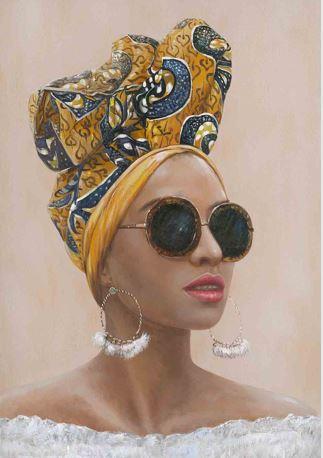 L.C. Wholesaler Wandbild Frau mit Turban  90x120 in 90x120x4cm von L.C. Wholesaler