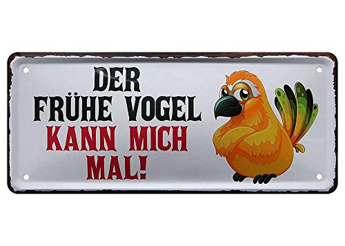 L.E.M.B. Hometrends Blechschild Deko Metall-Schild Fun Vintage Spruch 28cm x 12cm Der frühe Vogel kann Mich mal von L.E.M.B. Hometrends