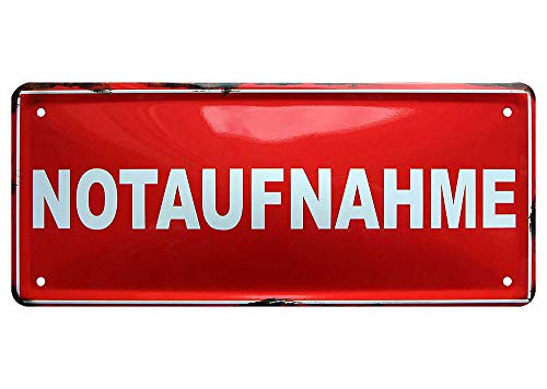 L.E.M.B. Hometrends Blechschild Deko Metall-Schild Fun Vintage Spruch 28cm x 12cm Notaufnahme von L.E.M.B. Hometrends