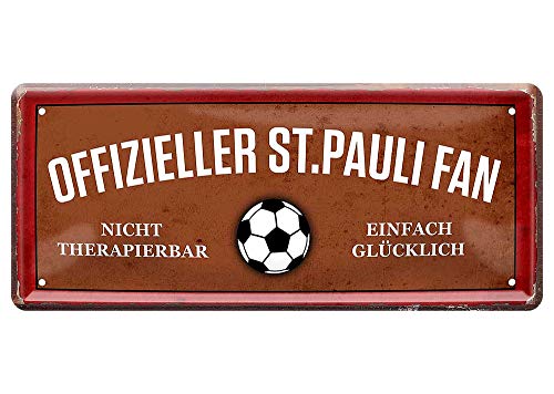 L.E.M.B. Hometrends Blechschild Deko Metall-Schild Fun Vintage Spruch 28cm x 12cm Offizieller St. Pauli-Fan von L.E.M.B. Hometrends