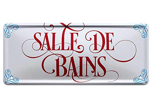 L.E.M.B. Hometrends Blechschild Deko Metall-Schild Fun Vintage Spruch 28cm x 12cm Salle de Bains von L.E.M.B. Hometrends