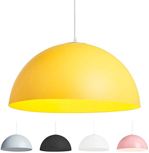 Hängelampe Gelb Pendelleuchte Modern minimalistisch Hängelleuchte Fassung E27 Lampenschirm Modern Metall gelb 40cm von L+
