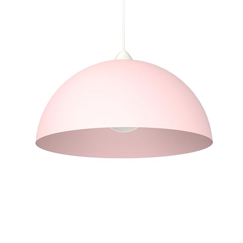 Hängelampe Pendelleuchte Modern minimalistisch Hängelleuchte Fassung E27 Lampenschirm Metall rosa Modern 40cm von L+