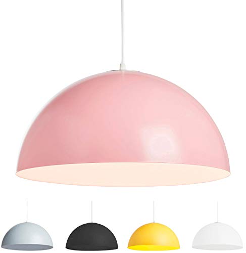 Hängelampe Pendelleuchte Modern minimalistisch Hängelleuchte Fassung E27 Lampenschirm Metall rosa Modern 40cm von L+