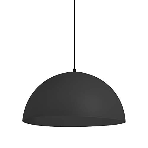 Hängelampe Schwarz Pendelleuchte Modern minimalistisch Hängelleuchte Fassung E27 Lampenschirm Modern Metall schwarz 40cm von L+