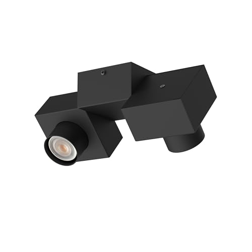 L+ Deckenleuchte aus Metall, LED-Deckenleuchte, Maße: 30 x 17 x 13 cm, LED-Deckenleuchte, Schwarz von L+