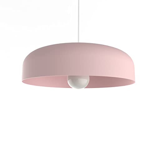 L+ Hängeleuchte aus Metall, zylinderförmig, Durchmesser 40 cm - 50 cm, Farbe Rosa von L+