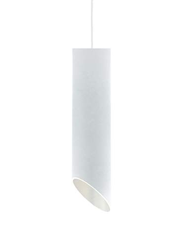 L+ Pendelleuchte Zylinder geschnitten GU10 Deckenlampe Metall schwarz lackiert (Weiß, Ø30) von L+