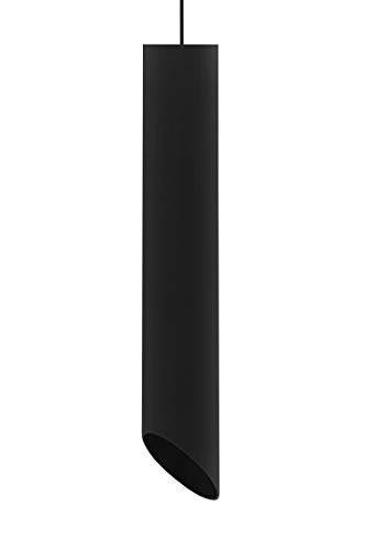 L+ Pendelleuchte Zylinder geschnitten GU10 Deckenlampe Metall schwarz lackiert (schwarz, H35cm) von L+